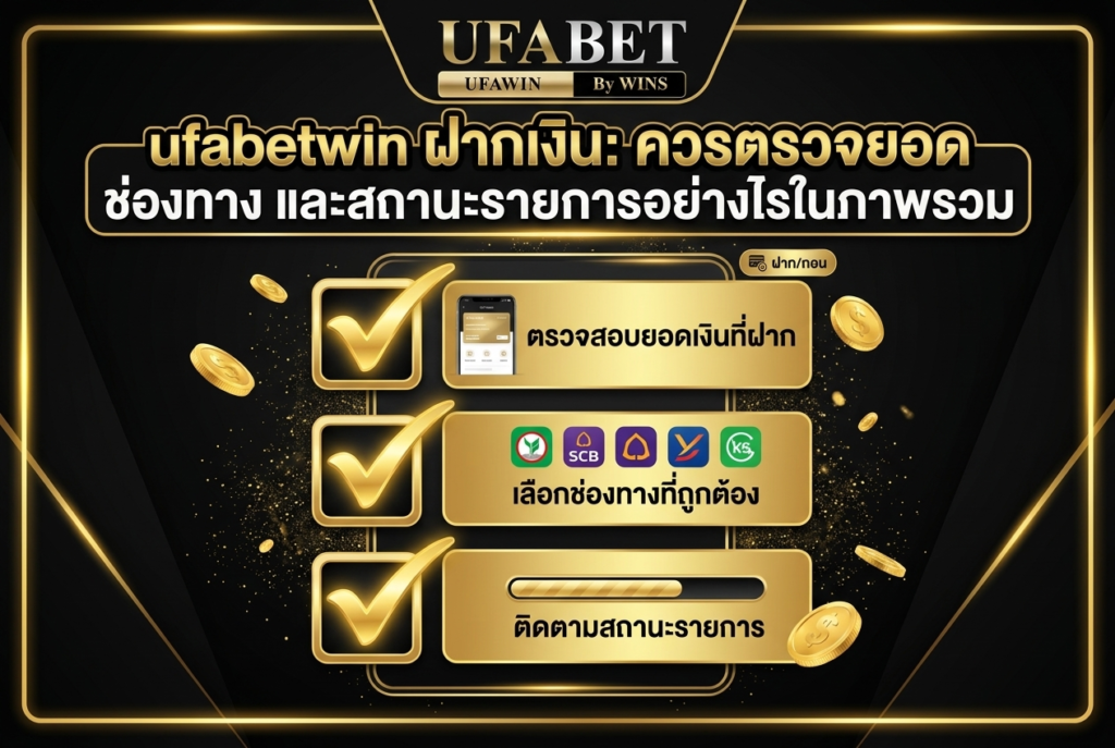 ufabetwin ฝากเงิน: ควรตรวจยอด ช่องทาง และสถานะรายการอย่างไรในภาพรวม