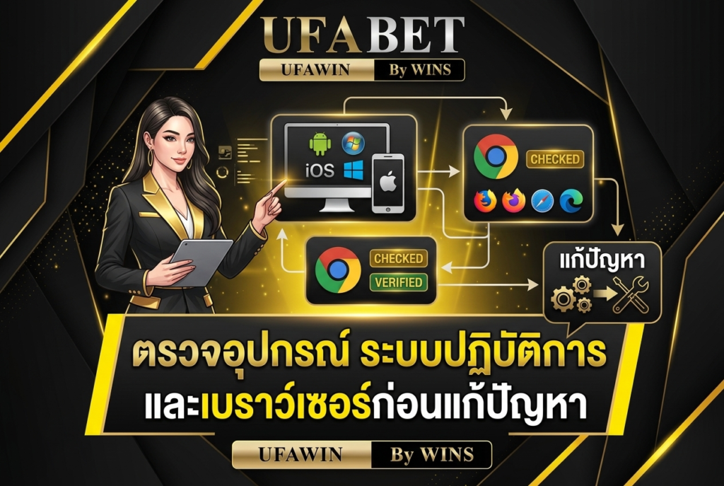 ตรวจอุปกรณ์ ระบบปฏิบัติการ และเบราว์เซอร์ก่อนแก้ปัญหา