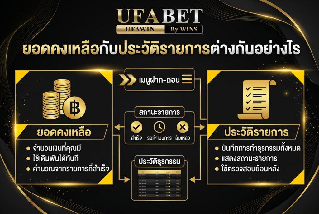 ยอดคงเหลือกับประวัติรายการต่างกันอย่างไร
