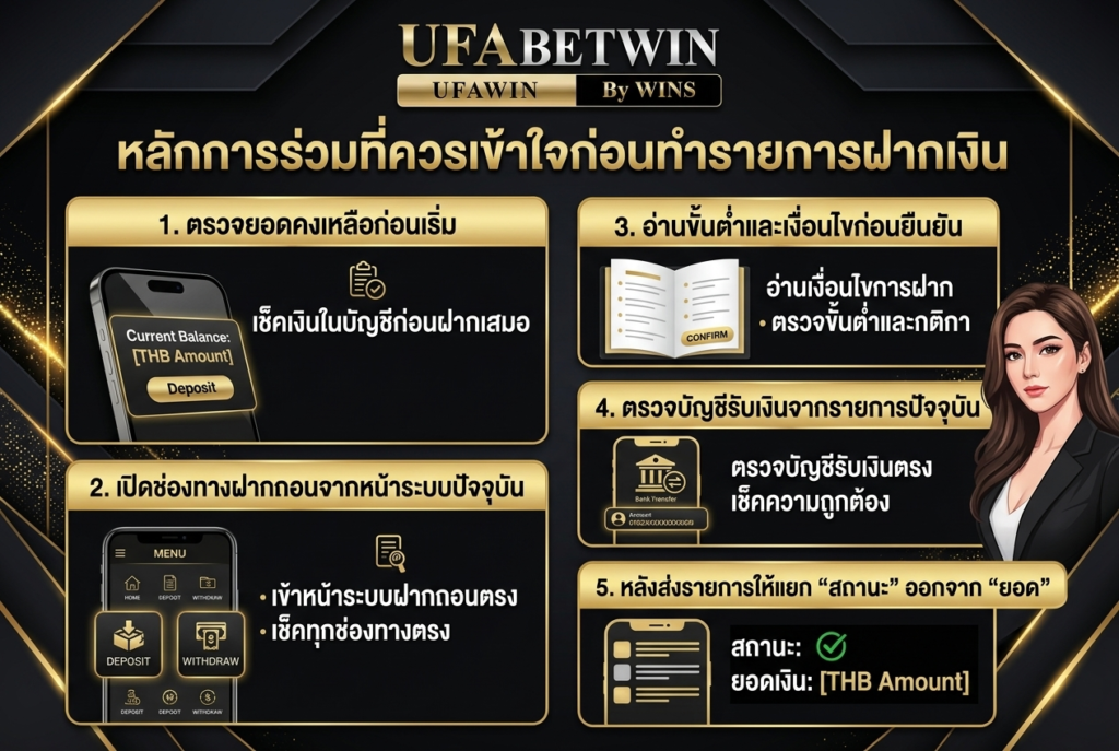 หลักการร่วมที่ควรเข้าใจก่อนทำรายการฝากเงิน